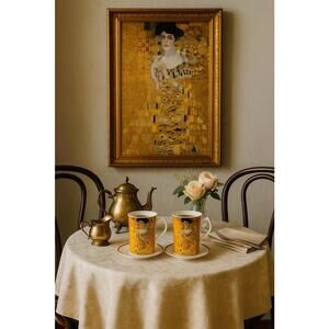 Leonardo Collection UK 2000s Klimt Adele Bloch-Bauer 2 Mugs Gift Set NIB, 3x4”